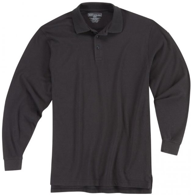 5.11 Tactical Utility Long Sleeve Polo Shirt – Black – L 72057-019-L