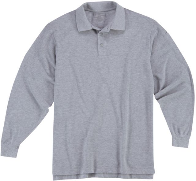 5.11 Tactical Utility Long Sleeve Polo Shirt – Heather Grey – M 72057-016-M