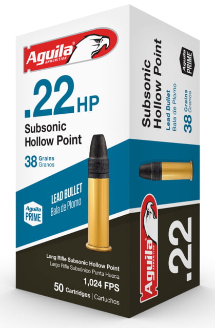 Aguila 1B222268 Standard 22 LR 38 Gr Hollow Point (HP) 50 Bx/ 100 Cs Rimfire Ammunition