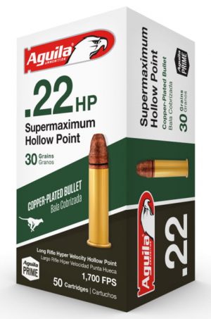 Aguila 1B222297 Special Supermaximum 22 LR 30 Gr Hollow Point (HP) 50 Bx/ 100 Cs Rimfire Ammunition
