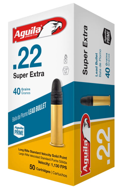 Aguila 1B222332 Standard 22 LR 40 Gr Solid Point 50 Bx/ 100 Cs Rimfire Ammunition