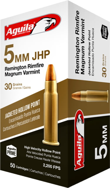 Aguila Ammunition Aguila Ammo 5mm Remington Magnum 30gr. Jhp 50-pack Rimfire Ammunition