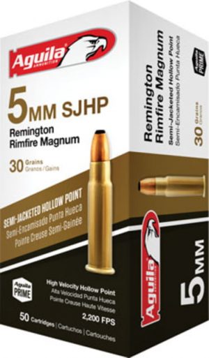 Aguila Ammunition Aguila Ammo 5mm Remington Magnum 30gr. Sjhp 50-pack