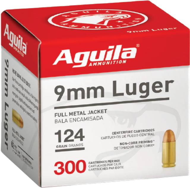 Aguila Ammunition Aguila Ammo 9mm Luger 124gr. Fmj-rn 300-pack