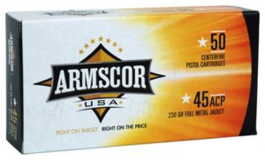 Armscor Precision Inc .45ACP 230 grain Full Metal Jacket Centerfire Pistol Ammunition