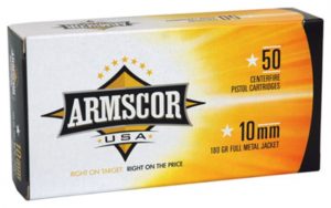 Armscor Precision Inc 10mm 180 grain Full Metal Jacket Centerfire Pistol Ammunition