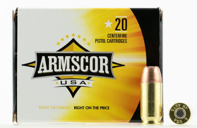 Armscor Precision Inc AC45A10N Pistol 45 ACP 230 Gr Jacketed Hollow Point (JHP) 20 Bx/ 25 Cs