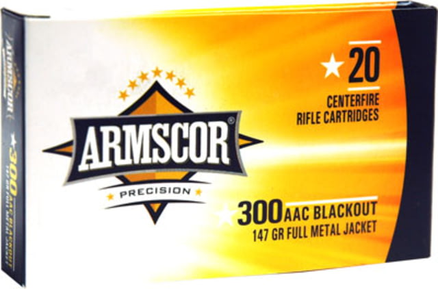 Armscor Precision Inc Armscor Ammo .300aac Blackout 147gr. Fmj 20rd Box