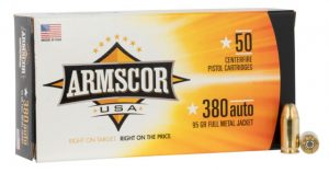 Armscor Precision Inc FAC3802N Pistol 380 ACP 95 Gr Full Metal Jacket (FMJ) 50 Bx/ 20 Cs