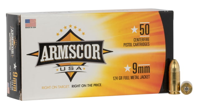 Armscor Precision Inc FAC94 Pistol 9mm Luger 124 Gr Full Metal Jacket (FMJ) 50 Bx/ 20 Cs