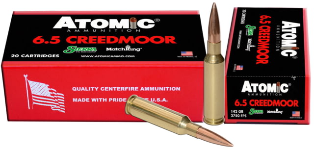 Atomic 00404 Rifle 6.5 Creedmoor 142 Gr Hollow Point Match 20 Bx/ 10 Cs