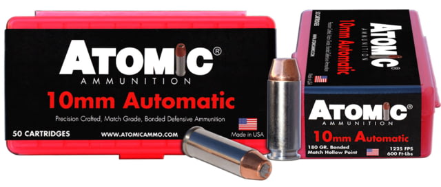 Atomic 00432 Pistol 10mm Auto 180 Gr Bonded Match Hollow Point 50 Bx/ 10 Cs