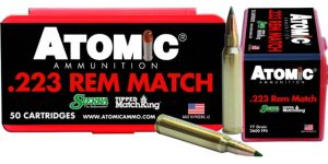Atomic 00452 Rifle 223 Rem 77 Gr Tipped MatchKing 50 Bx/ 10 Cs