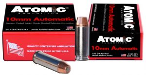 Atomic 00457 Pistol 10mm Auto 180 Gr Bonded Match Hollow Point 20 Bx/ 10 Cs