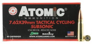 Atomic 00474 Rifle Subsonic 7.62x39mm 220 Gr Hollow Point Boat Tail (HPBT) 50 Bx