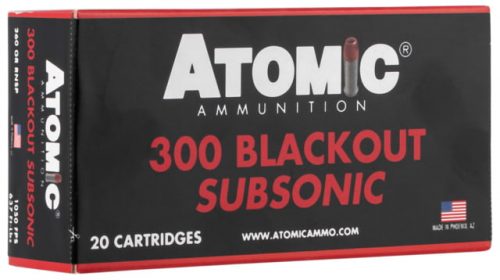 Atomic 00478 Rifle Subsonic 300 Blackout 260 Gr Round Nose Soft Point Boat Tail