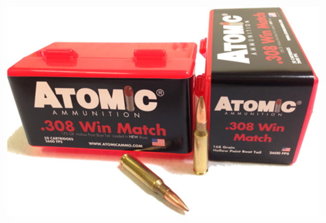 Atomic Ammunition Atomic Ammo .308 Win. Match 168gr. Nosler Bthp 50-pack