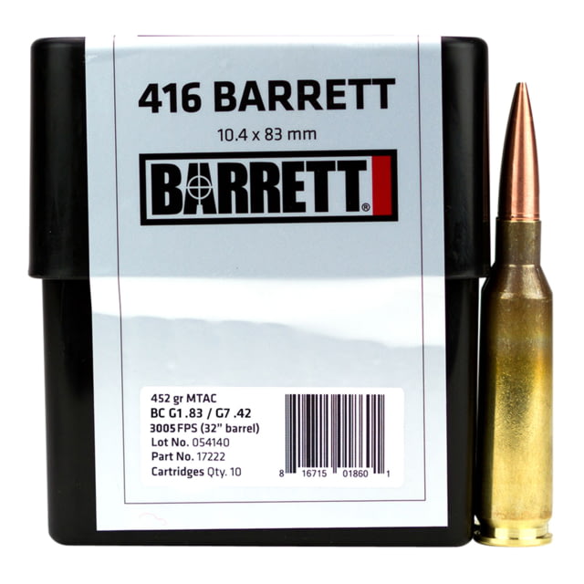 Barrett 17222 Rifle MTAC 416 Barrett 452 Gr MTAC 10 Bx/ 8 Cs