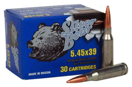 Bear Ammunition Silver Bear 5.45x39 60gr. Fmj 750 Round Case