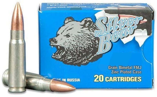 Bear Ammunition Silver Bear 5.45×39 65gr. Fmj 750 Round Case