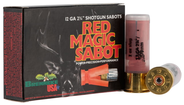 Brenneke Red Magic Sabot 12 Gauge 1 oz 2.75 in Sabot Centerfire Shotgun Slug Ammo