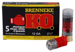 Brenneke SL122KO K.O. 12 Gauge 2.75" 1 Oz Slug Shot 5 Bx/ 50 Cs