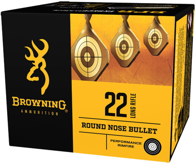 Browning BPR .22 Long Rifle 40 Grain Copper Plated Hollow Point Brass Cased Rimfire Ammunition