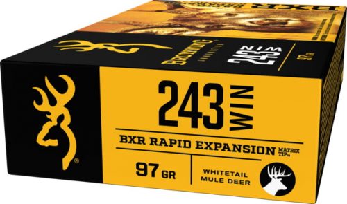 Browning BXR .243 Winchester 97 Grain Rapid Expansion Matrix Tip Brass Cased Centerfire Rifle Ammunition