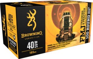 Browning FMJ .40 S&W 165 Grain Full Metal Jacket Brass Cased Centerfire Pistol Ammunition