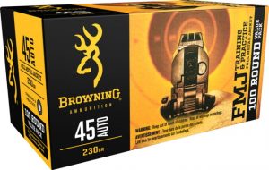 Browning FMJ .45 ACP 230 Grain Full Metal Jacket Brass Cased Centerfire Pistol Ammunition