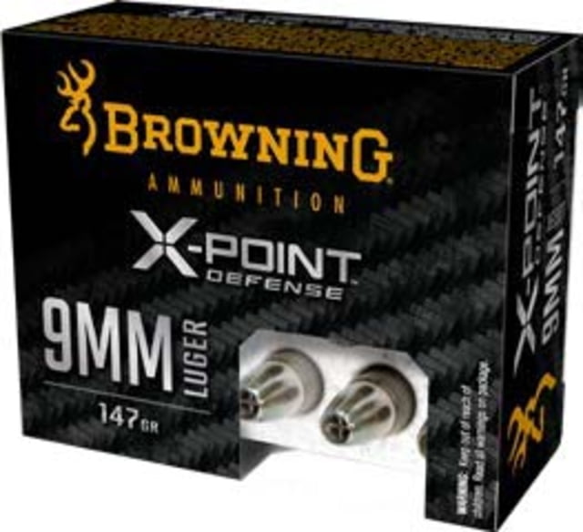 Browning X-Point 9mm Luger 147 grain X-Point Brass Cased Centerfire Pistol Ammunition
