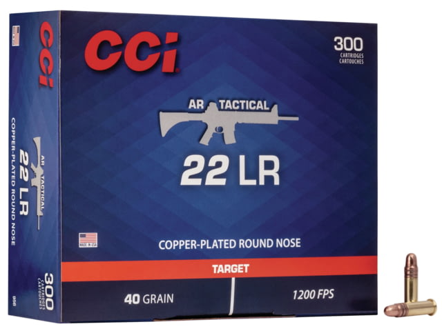 CCI Ammunition AR Tactical .22 LR 40gr. Copper Plated Round Nose Rimfire Ammunition