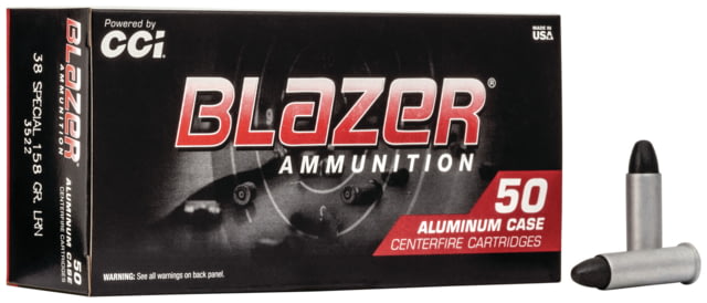 CCI Ammunition Blazer Aluminum .38 Special 158 grain Lead Round Nose Centerfire Pistol Ammunition