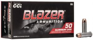 CCI Ammunition Blazer Aluminum .38 Special +P 125 grain Jacketed Hollow Point Centerfire Pistol Ammunition