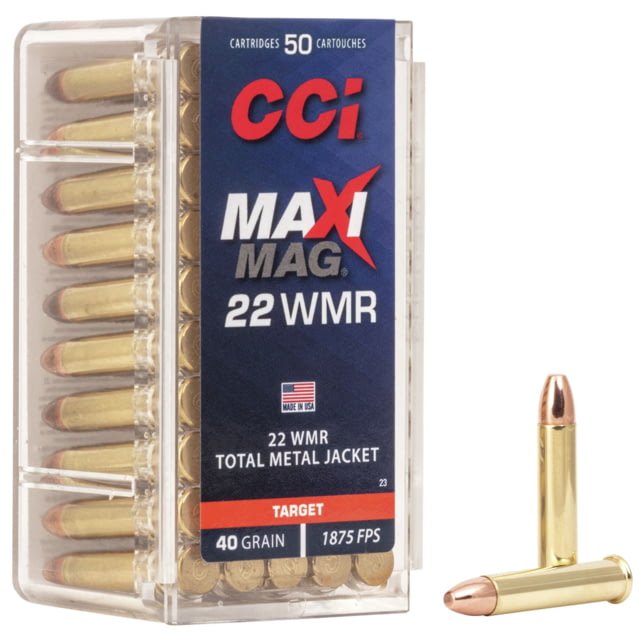 CCI Ammunition Maxi-Mag .22 Winchester Magnum Rimfire 40 grain Jacketed Soft Point Rimfire Ammunition