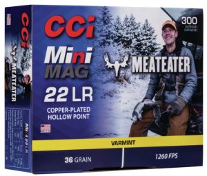 CCI Ammunition MeatEater Series Mini-Mag .22 Long Rifle 36 grain Copper Plated Hollow Point Rimfire Ammunition