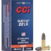 CCI Ammunition Quiet-22 .22 Long Rifle 40 grain Lead Round Nose Rimfire Ammunition