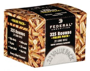 Federal 725 Value Pack 22 LR 36 Gr Copper Plated Hollow Point (CPHP) 325 Bx/ 10 Rimfire Ammunition