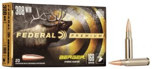 Federal Premium BERGER HYBRID HUNTER .308 Winchester 168 grain Berger Hybrid Centerfire Rifle Ammunition