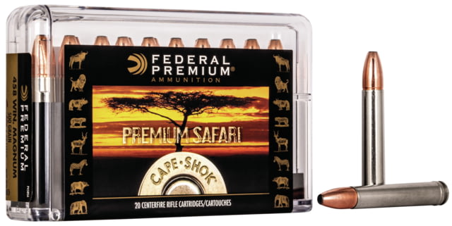 Federal Premium CAPE-SHOK .458 Winchester Magnum 500 grain Swift A-Frame Centerfire Rifle Ammunition