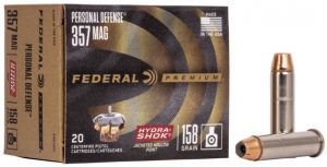 Federal Premium Centerfire Handgun Ammunition .357 Magnum 158 grain Hydra-Shok Jacketed Hollow Point Centerfire Pistol Ammunition