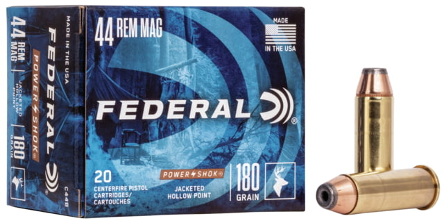 Federal Premium Centerfire Handgun Ammunition .44 Magnum 180 grain Jacketed Hollow Point Centerfire Pistol Ammunition