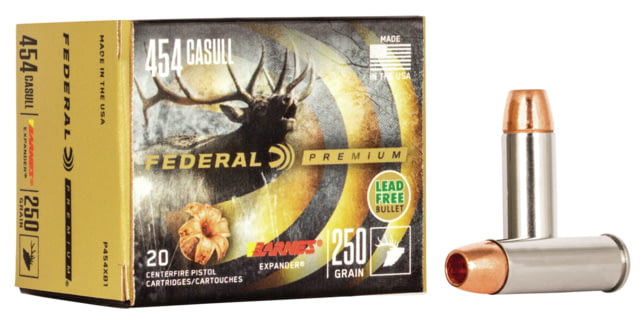 Federal Premium Centerfire Handgun Ammunition .454 Casull 250 grain Barnes Expander Centerfire Pistol Ammunition