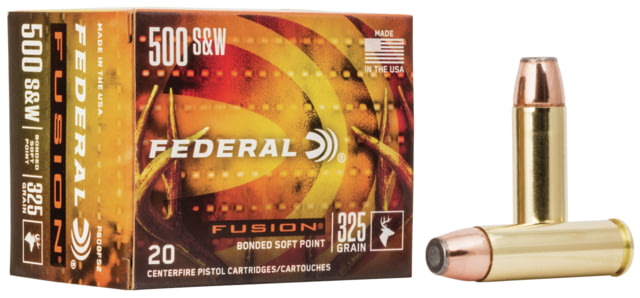 Federal Premium Centerfire Handgun Ammunition .500 S&W Magnum 325 grain Fusion Soft Point Centerfire Pistol Ammunition