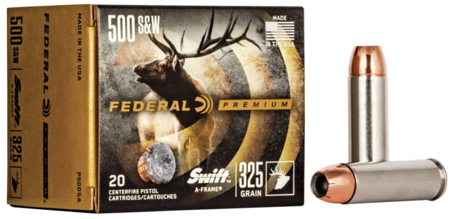 Federal Premium Centerfire Handgun Ammunition .500 S&W Magnum 325 grain Swift A-Frame Centerfire Pistol Ammunition