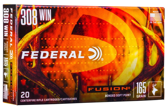 Federal Premium FUSION .308 Winchester 165 grain Fusion Soft Point Centerfire Rifle Ammunition