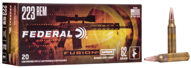 Federal Premium FUSION MSR .223 Remington 62 grain Fusion Soft Point Centerfire Rifle Ammunition