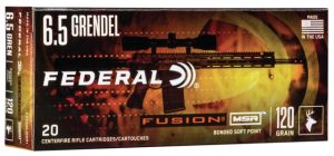 Federal Premium Fusion 6.5mm Grendel 120 grain Fusion Soft Point Centerfire Rifle Ammunition