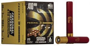 Federal Premium Personal Defense .410 bore 9 Pellet Lead Buckshot Centerfire Pistol Ammunition
