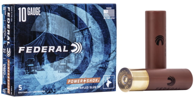 Federal Premium Power Shok 10 Gauge 1.75 oz Power Shok Rifled Slug Centerfire Shotgun Ammunition